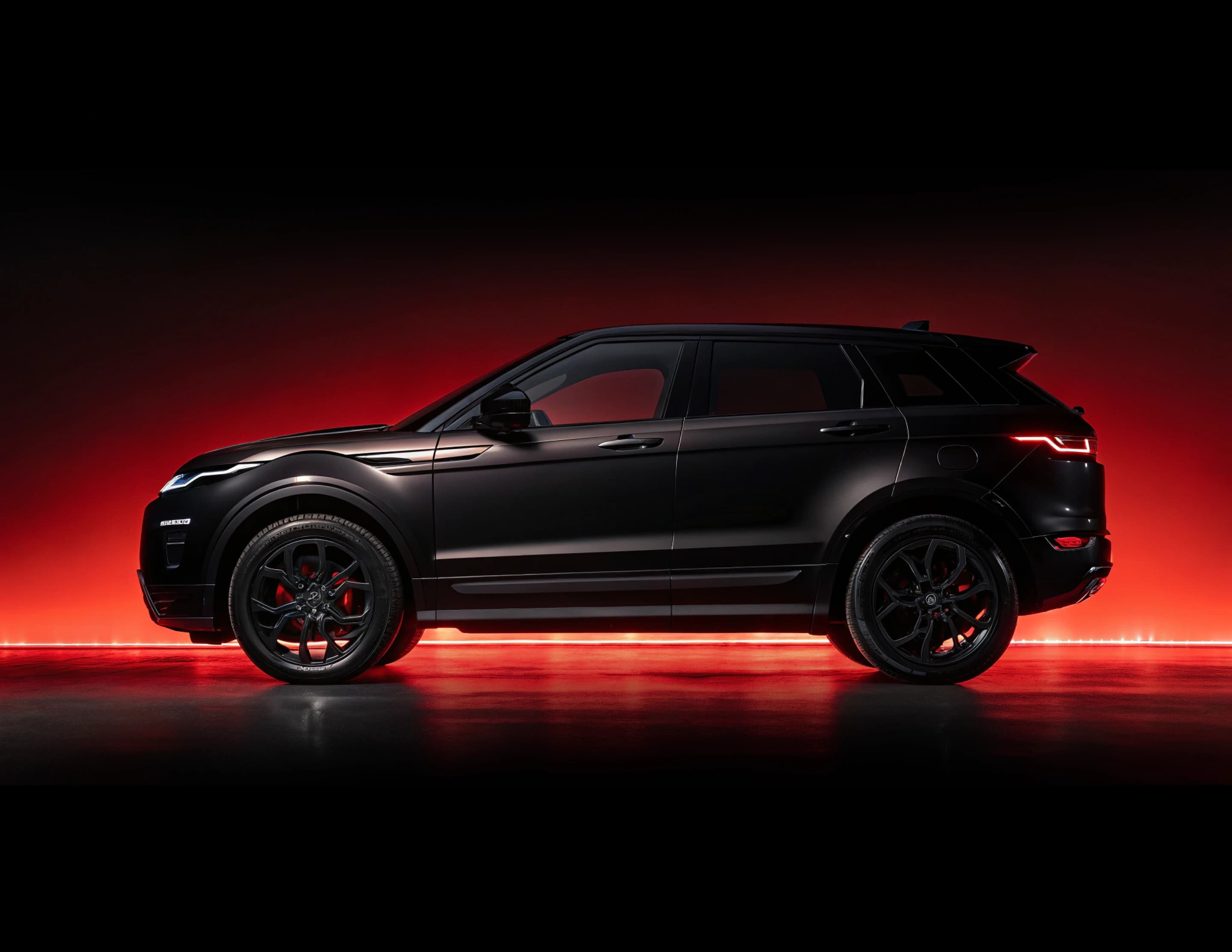 Черный автомобиль на красном фоне - фоновое изображение секции заказа услуг